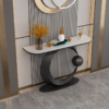 Modanio Contemporary Half Moon Console Table – Stylish Accent and Sofa Table