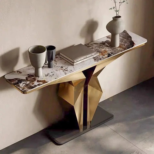 Italian-Inspired Light Luxury Console Table – Rectangular Designer Hallway Table for Elegant Interiors