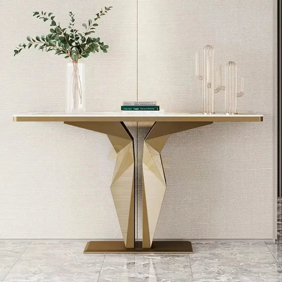 Italian-Inspired Light Luxury Console Table – Rectangular Designer Hallway Table for Elegant Interiors