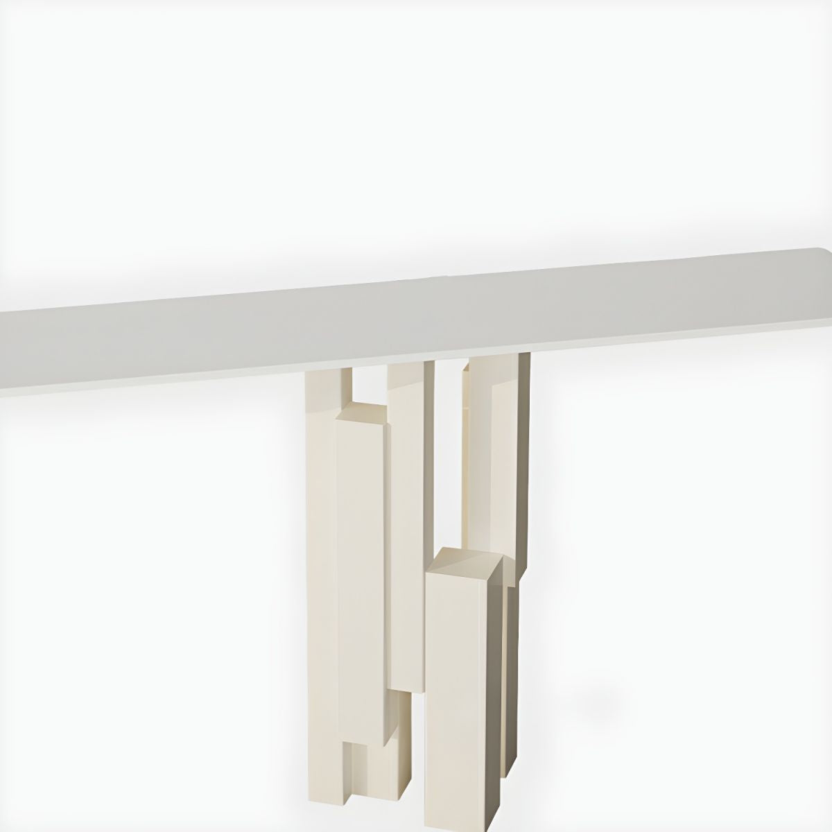 Modern Rectangle Console Table with Sintered Stone Top – Gold & Black Accent Foyer Table