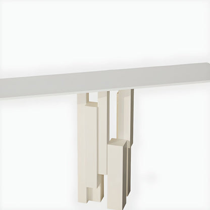 Modern Rectangle Console Table with Sintered Stone Top – Gold & Black Accent Foyer Table