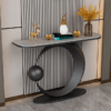 Modanio Contemporary Half Moon Console Table – Stylish Accent and Sofa Table