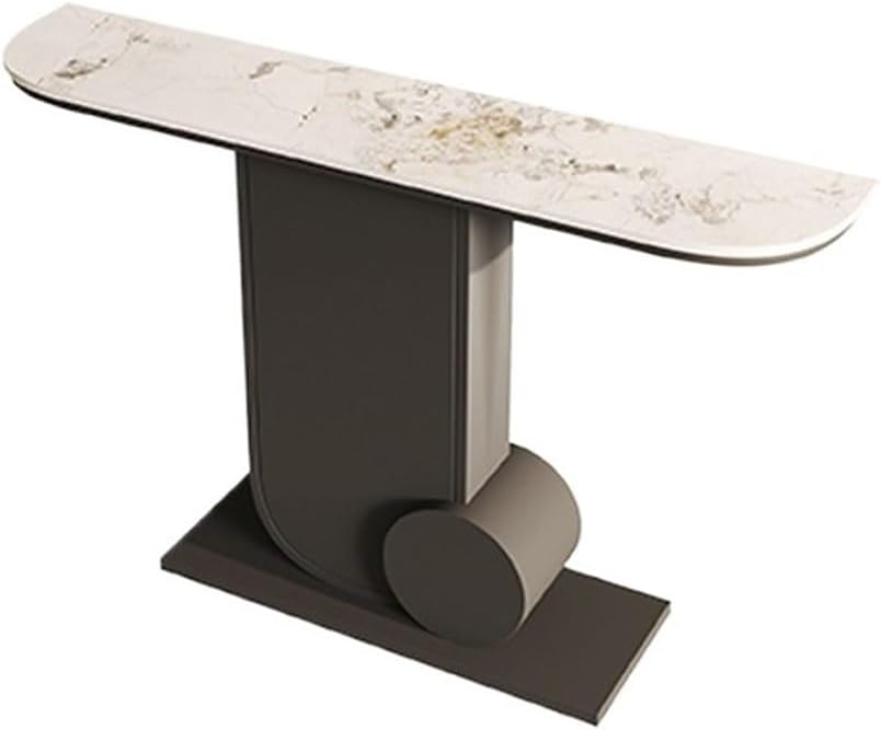 Modern Console Table with Faux Marble Top and Metal Base – Entryway, Sofa Side, or TV Table for Living Room