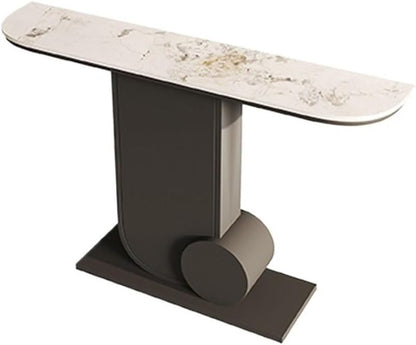 Modern Console Table with Faux Marble Top and Metal Base – Entryway, Sofa Side, or TV Table for Living Room