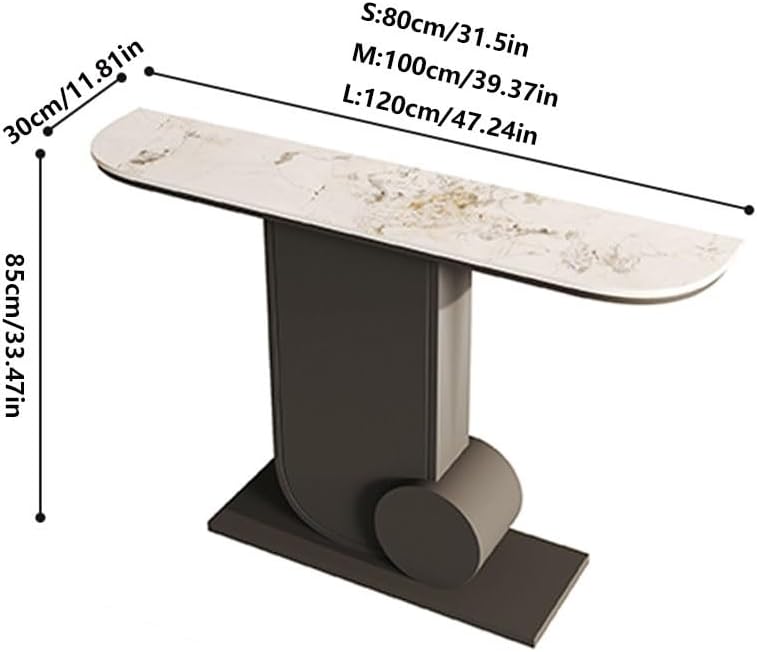 Modern Console Table with Faux Marble Top and Metal Base – Entryway, Sofa Side, or TV Table for Living Room