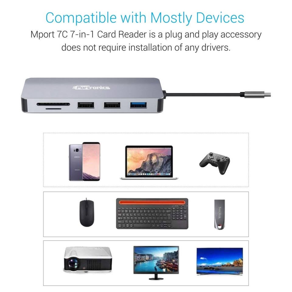 7 in 1 USB 3.1 Type-C hub with 4K HDMI