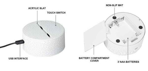 3D Lamps with Colour changing for Kids