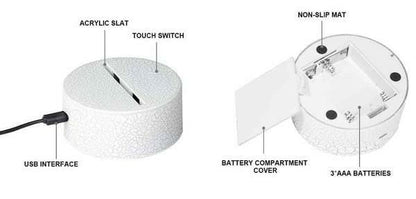 3D Lamps with Colour changing for Kids