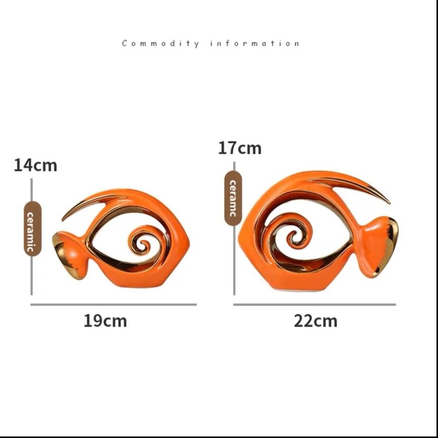 Modern Fish Couple Ceramic Home Decoration