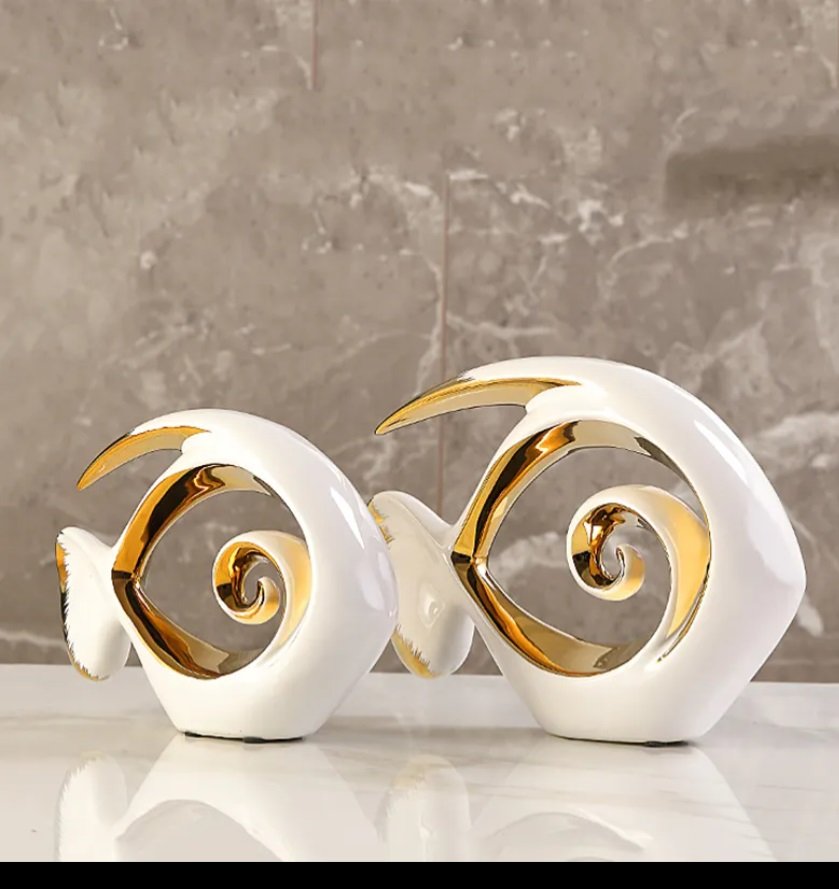 Modern Fish Couple Ceramic Home Decoration