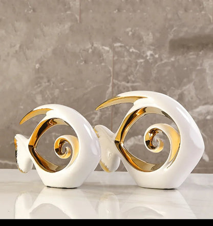 Modern Fish Couple Ceramic Home Decoration