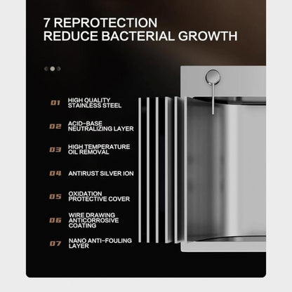 Modern Kitchen Sink Stainless Steel Sink Pull-Out Faucet with Cup Washer and Water Dispenser