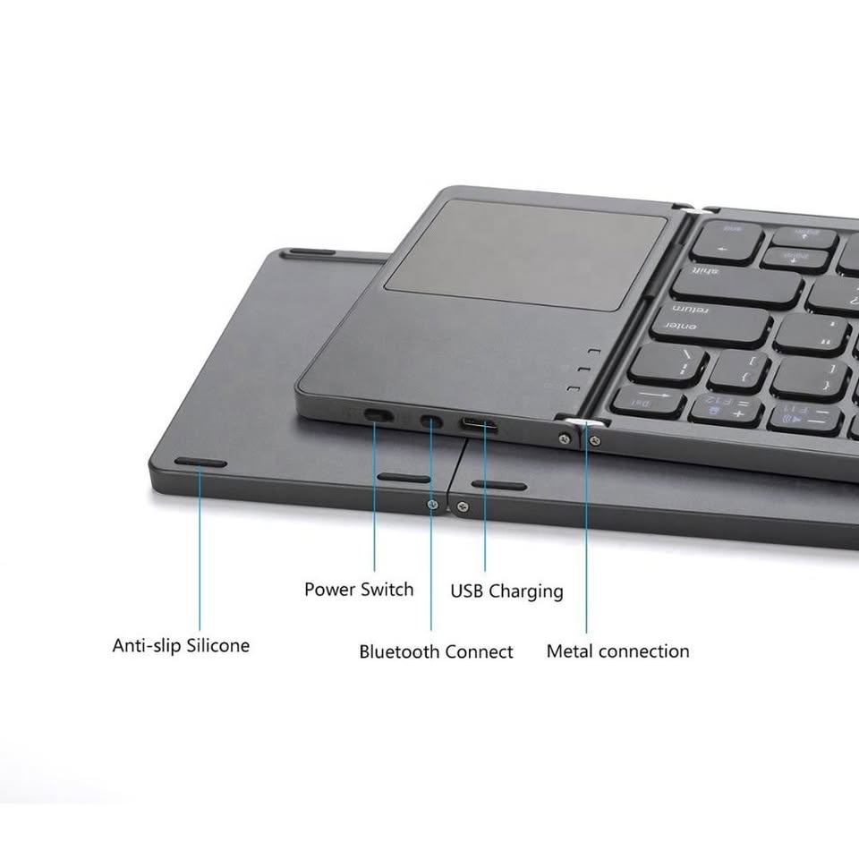 Wireless Bluetooth foldable Keyboard with Touchpad