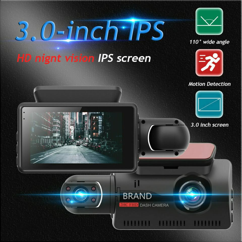 Dual lens Dashcam with 3' Display