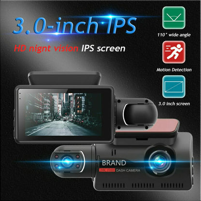 Dual lens Dashcam with 3' Display