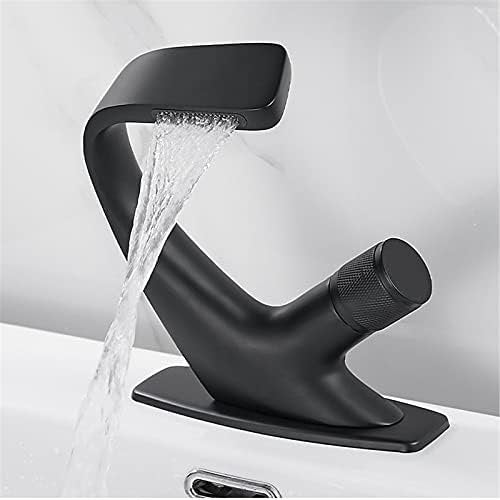 Black Chrome Finish Bathroom Faucet Sink Faucets Hot Cold Water Mixer Faucet Single Hole