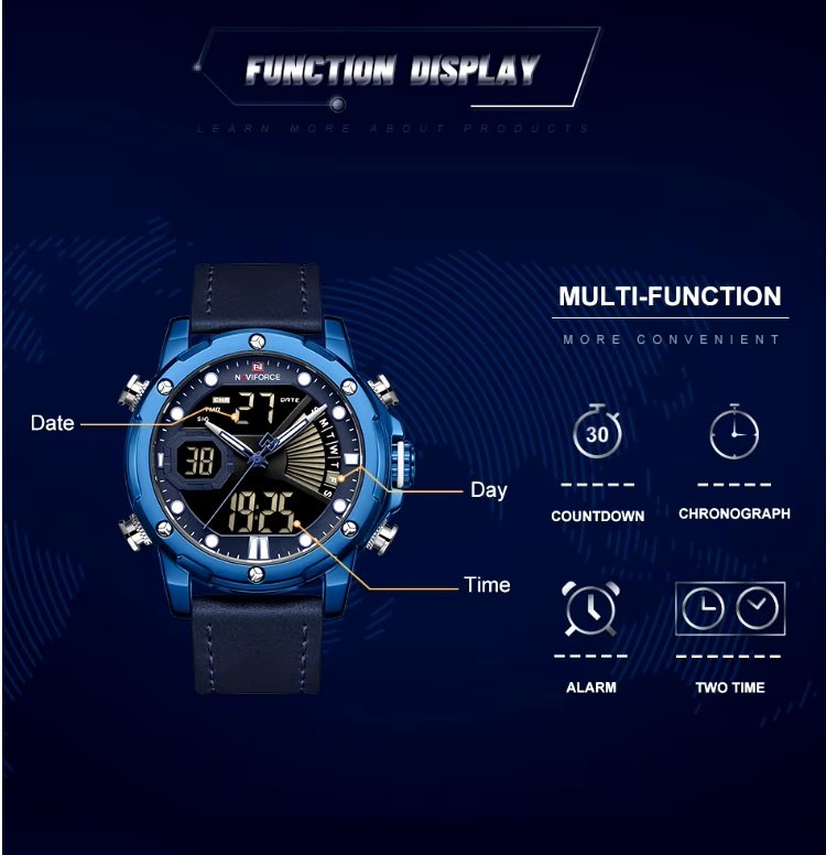 Brand New Mens Sports Chronograph with Dual Time