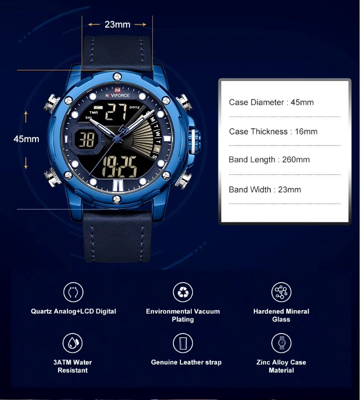 Brand New Mens Sports Chronograph with Dual Time