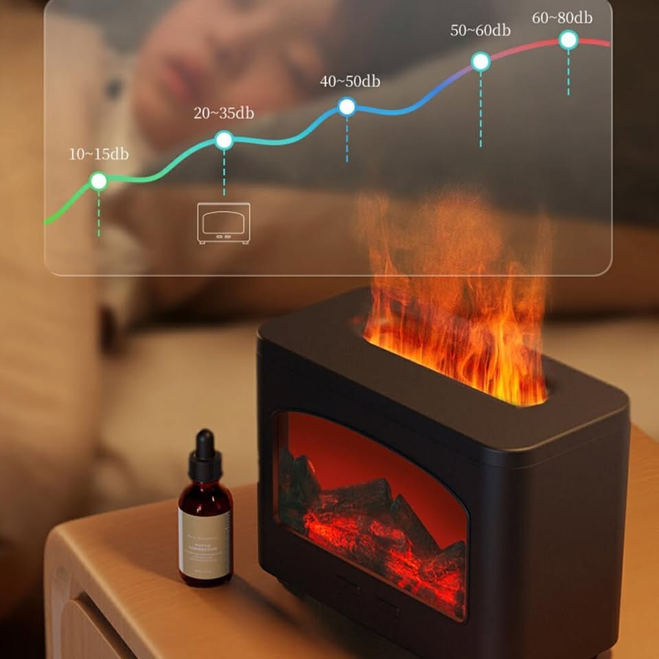 Simulated Fireplace Air Humidifier Portable Aroma Diffuser Air Purification