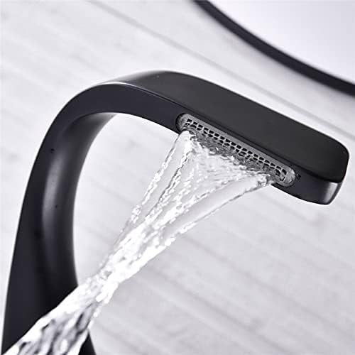 Black Chrome Finish Bathroom Faucet Sink Faucets Hot Cold Water Mixer Faucet Single Hole