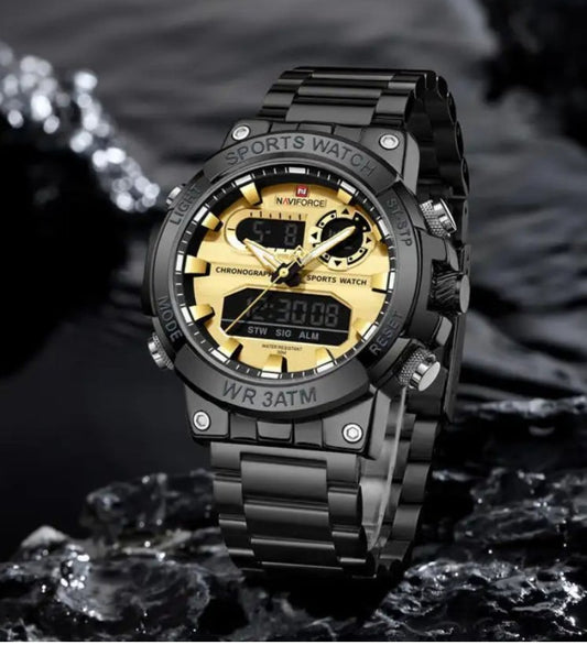 Luxury Stainless Steel Men's Multi-Function Digital Watch