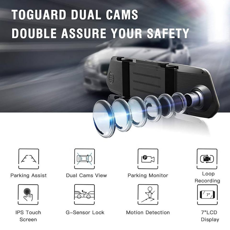 Brand New 7" HD Touch Screen Reverse Camera with Dual Lens and Touch screen