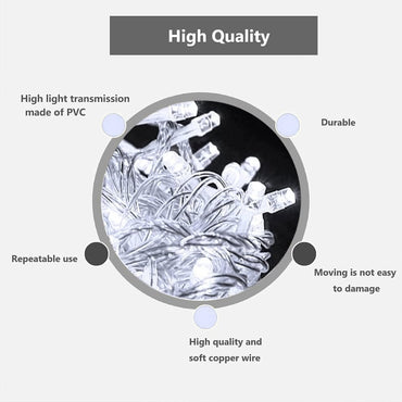 Decorative Cool White LED Fairy String Lights for Christmas, Party -30Mtrs