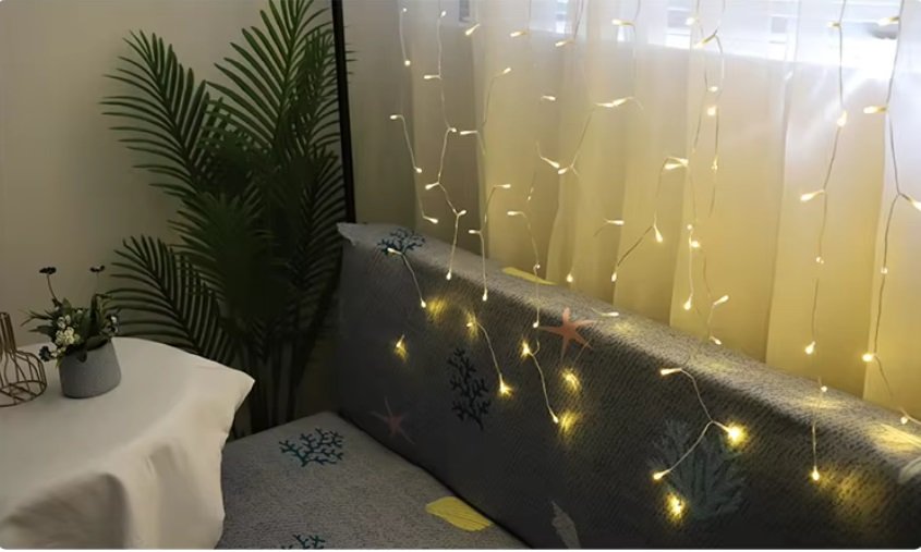 Warm White Decorartive Curtain Lights with different modes