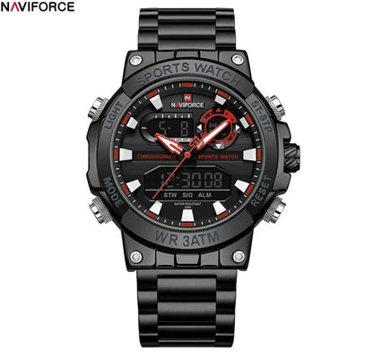 Luxury Stainless Steel Men's Multi-Function Digital Watch
