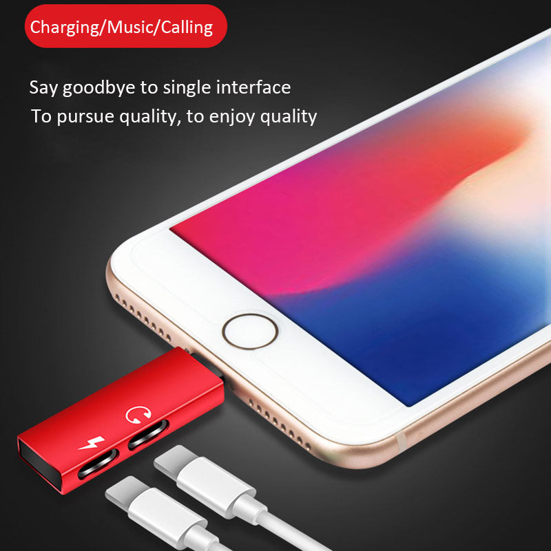 2 in 1 audio headphone adapter for dual lightning adapter
