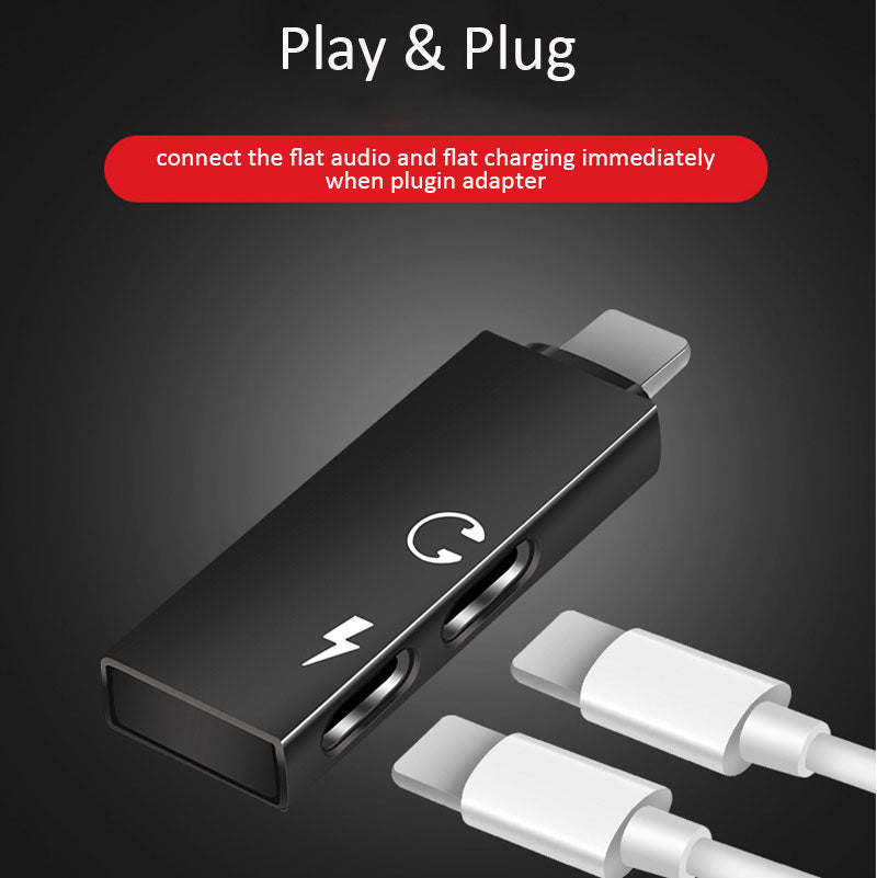 2 in 1 audio headphone adapter for dual lightning adapter
