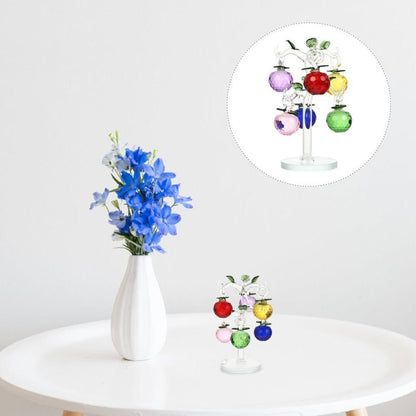 Artificial Crystal Tree Glass Apples Decor Crystal Ornament Fortune Tree Crystal
