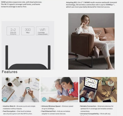 WiFi Range Extender AU 300 Mbps Wifi Router Repeater
