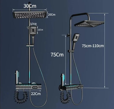 Digital LED Display Shower Head With Piano Button