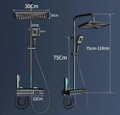 Digital LED Display Shower Head With Piano Button