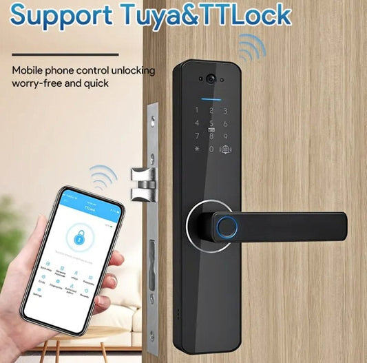 Smart Door Lock Digital Fingerprint APP Password Key Security Lock
