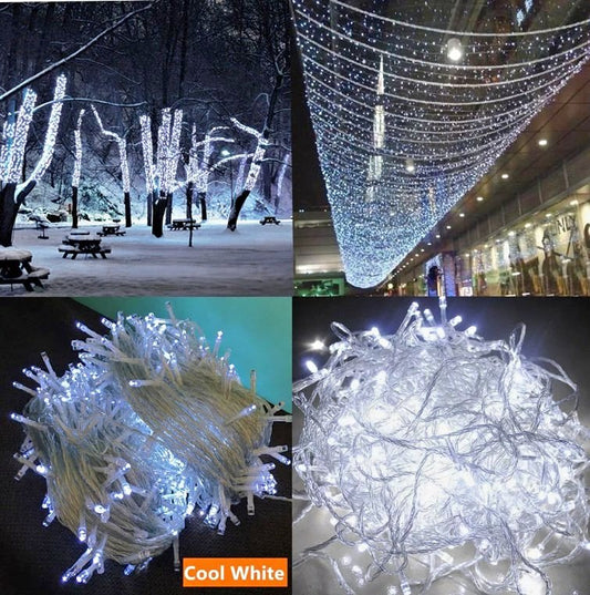 Decorative Cool White LED Fairy String Lights for Christmas, Party -30Mtrs