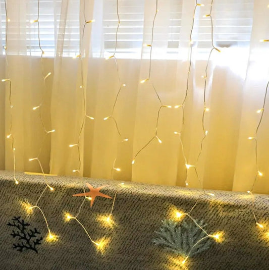 Warm White Decorartive Curtain Lights with different modes