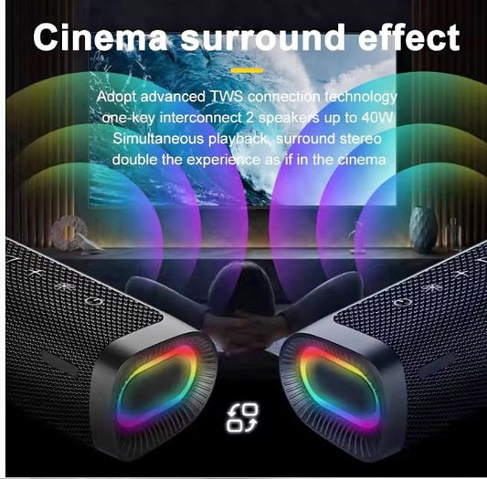 Bluetooth Wireless Speakers With Colorful RGB Party Lights