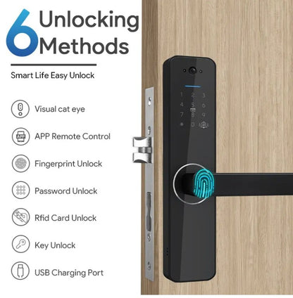 Smart Door Lock Digital Fingerprint APP Password Key Security Lock