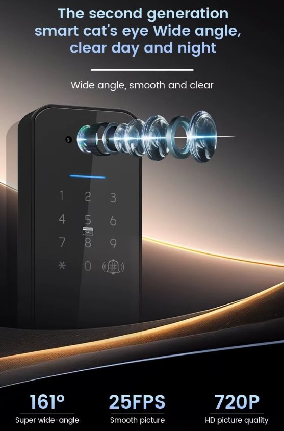 Smart Door Lock Digital Fingerprint APP Password Key Security Lock