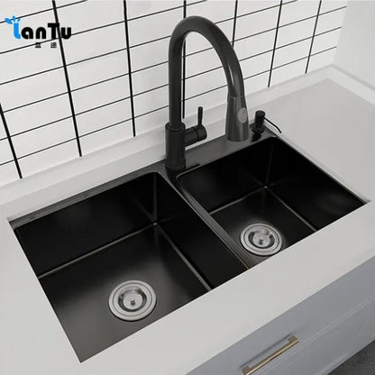 Stainless Steel Kitchen Sink With Strainer and Soap Dispenser