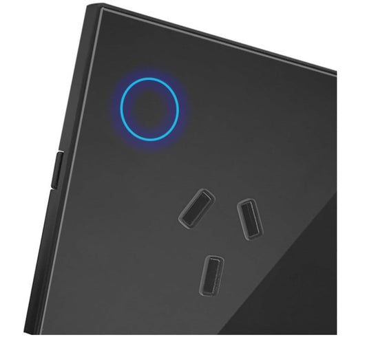 Smart Home Enabled Tempered Glass Touch Double Power Point Socket and Wi fi Control