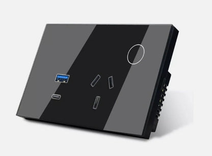 Wifi Smart Touch Switch Power Point AU Wall Socket With USB Outlet+ Type C PD30W
