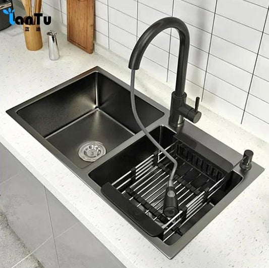 Stainless Steel Kitchen Sink With Strainer and Soap Dispenser