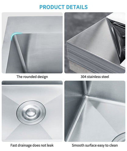 Stainless Steel Kitchen Sink With Strainer and Soap Dispenser