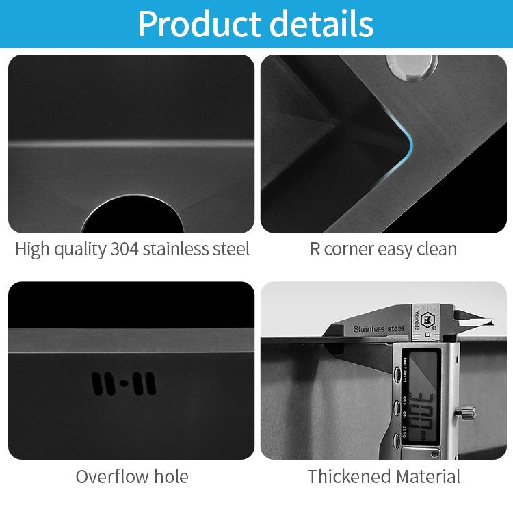 Stainless Steel Kitchen Sink With Strainer and Soap Dispenser