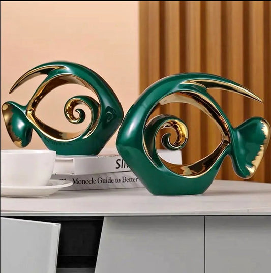 Modern Fish Couple Ceramic Home Decoration