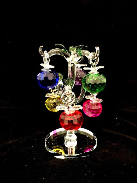 Artificial Crystal Tree Glass Apples Decor Crystal Ornament Fortune Tree Crystal
