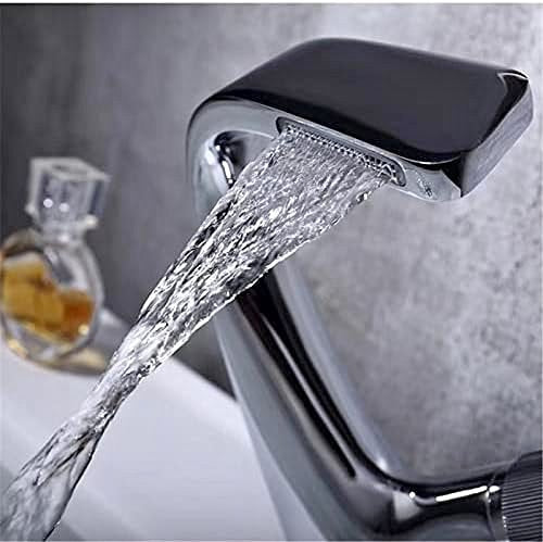 Black Chrome Finish Bathroom Faucet Sink Faucets Hot Cold Water Mixer Faucet Single Hole